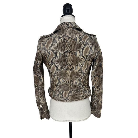 IRO Luiga Snake-Effect Leather Biker Jacket - Picture 12 of 14